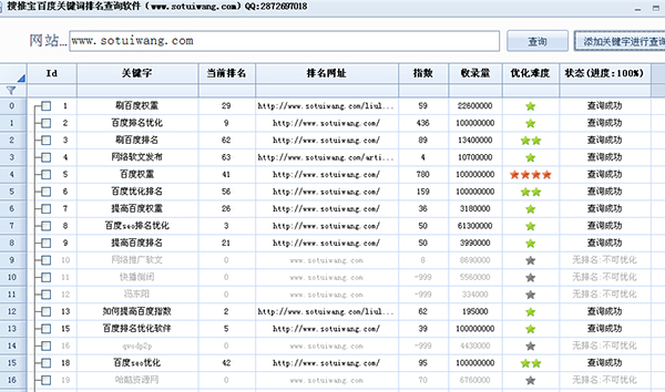 搜推宝百度关键词前100位查询软件